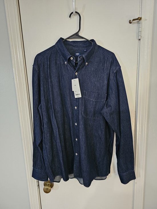 Uniqlo Other - Uniqlo Navy Blue Men's Denim Button-Down Shirt
